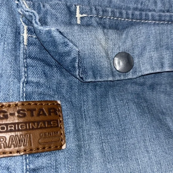 G-Star Raw Denim Long Sleeve Button Down Shirt, Size Medium - Picture 6 of 13